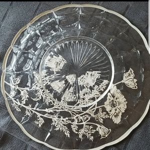Silver overlay poppy plate